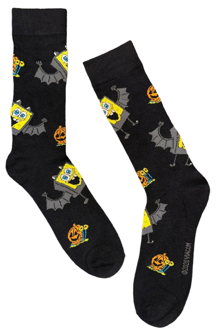 SPONGEBOB SQUAREPANTS Men's Halloween Socks GARY AS A PUMPKIN