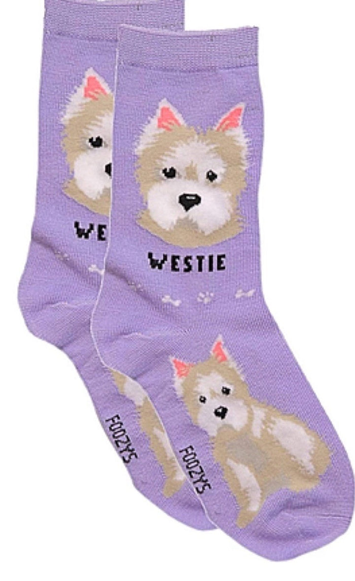 FOOZYS Brand Ladies WESTIE DOG Socks