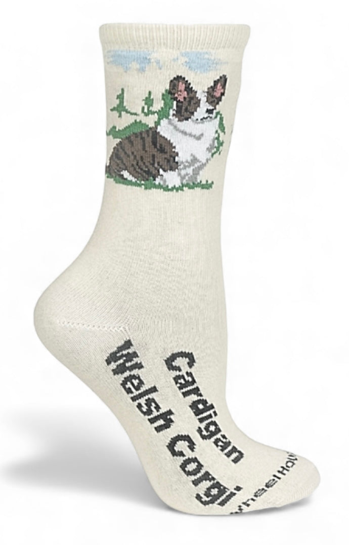CARDIGAN WELSH CORGI DOG MEN’S SOCKS WHEEL HOUSE DESIGNS Brand *MADE IN USA!**