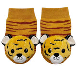BOOGIE TOES Unisex Baby TIGER RATTLE GRIPPER BOTTOM SOCKS By PIERO LIVENTI - Novelty Socks And Slippers