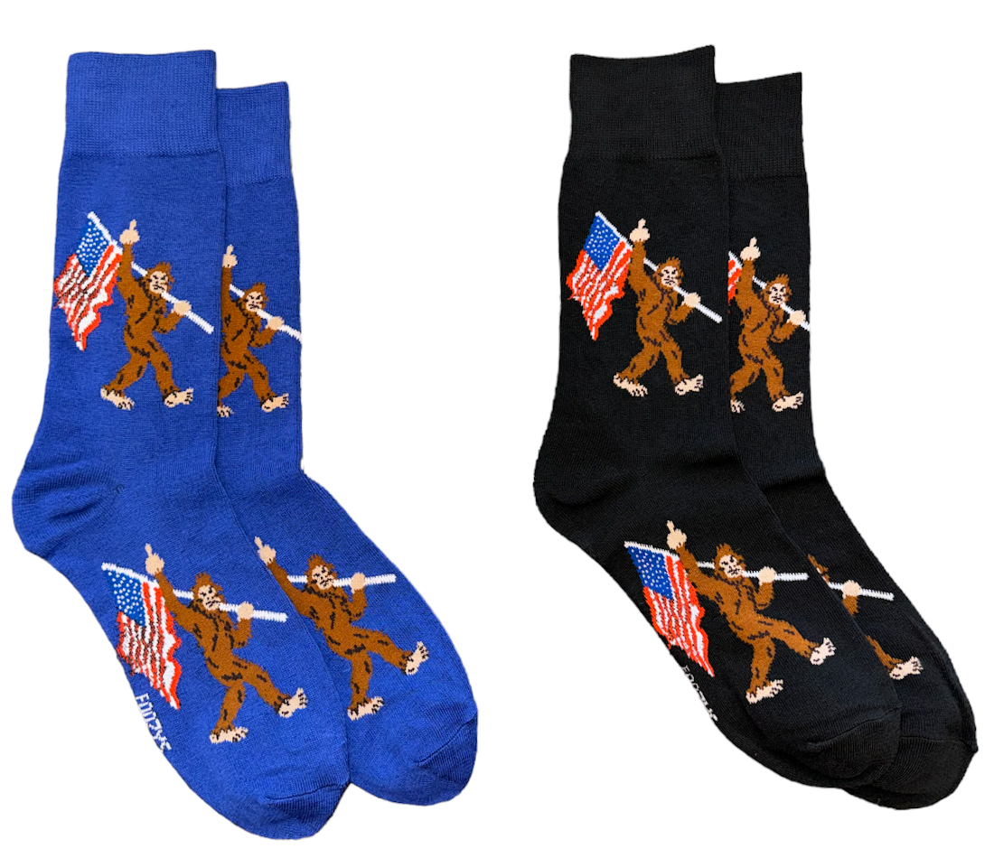 FOOZYS Brand Men’s BIG FOOT With MIDDLE FINGER 2 Pair Of Socks - Novelty Socks And Slippers