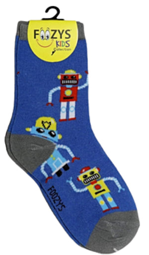 FOOZYS Brand Unisex Kids ROBOT Socks - Novelty Socks for Less