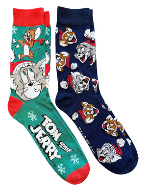 TOM & JERRY Men’s CHRISTMAS 2 Pair Of Socks - Novelty Socks And Slippers