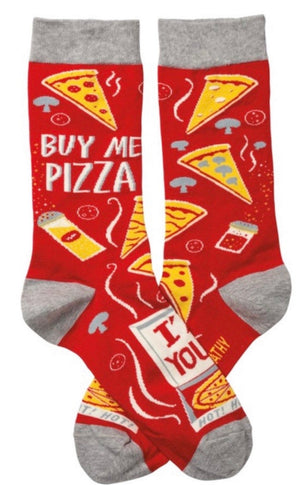 PRIMITIVES BY KATHY Unisex BUY ME PIZZA I’M YOURS Socks - Novelty Socks for Less