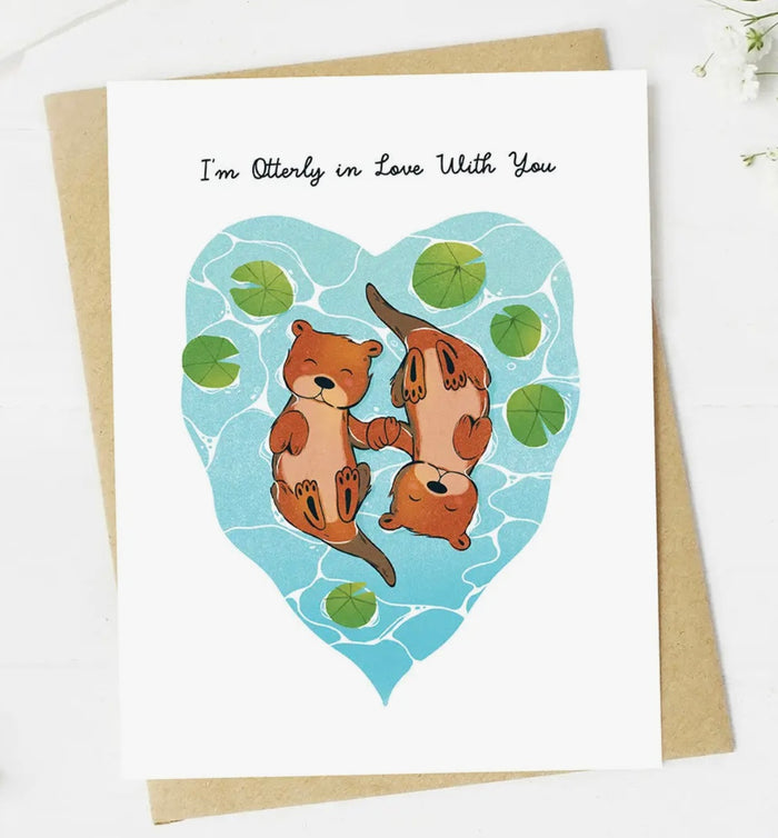 Romantic Valentines Day Greeting Card I’M OTTERLY IN LOVE WITH YOU ** Made In The USA