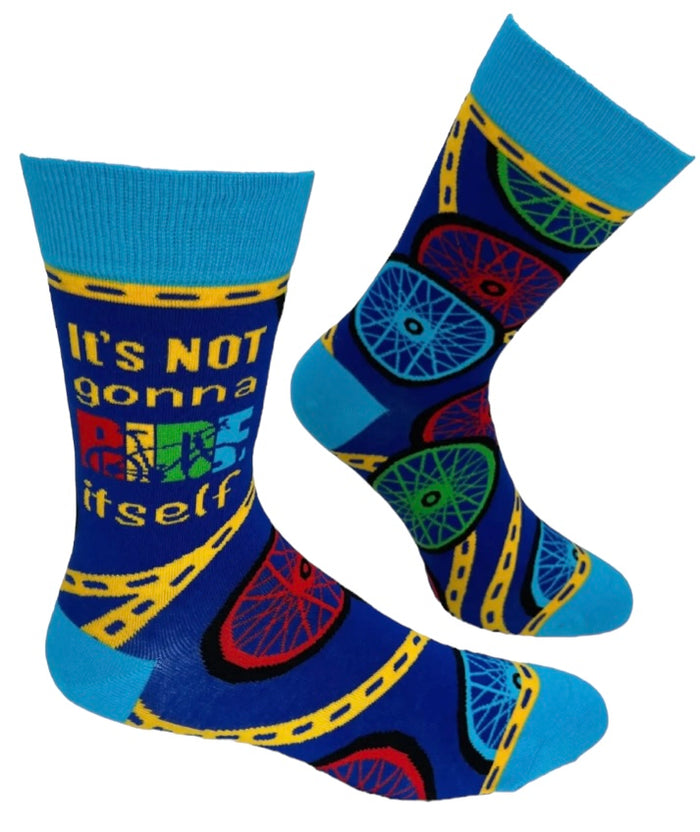 FABDAZ Brand Men’s BICYCLE Socks ‘IT’S NOT GOING TO RIDE ITSELF’