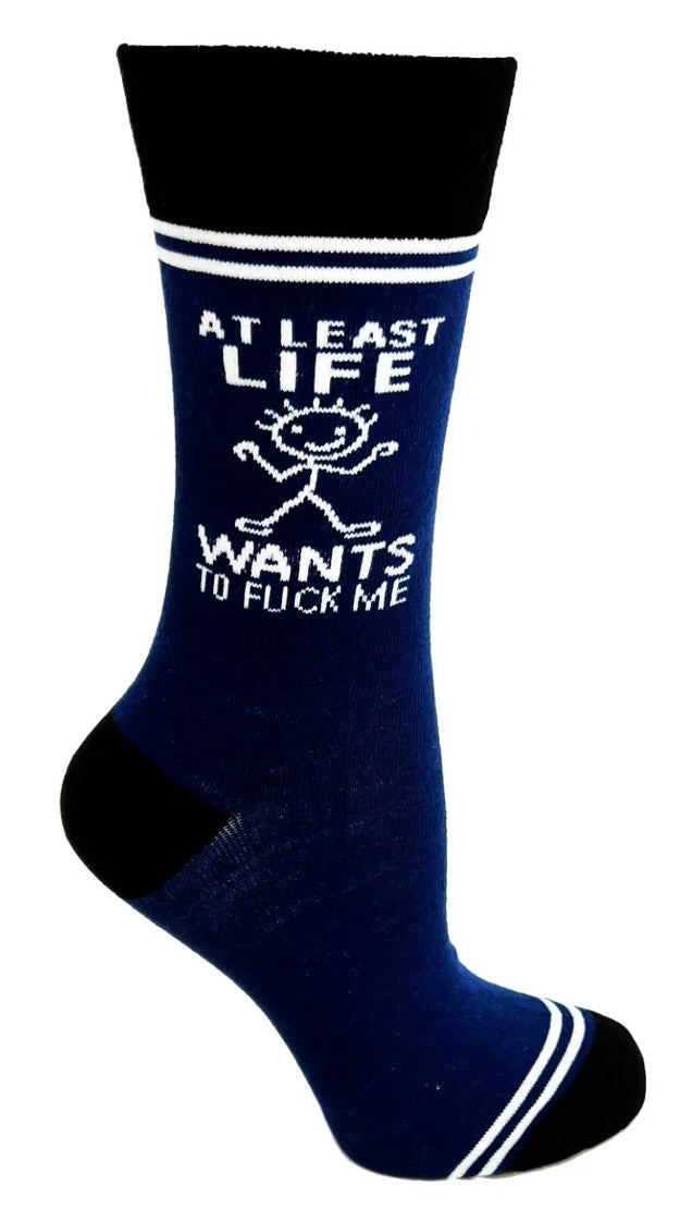 HEY NOW Brand By Fabdaz Unisex AT LEAST LIFE WANTS TO FUCK ME Socks