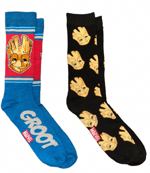 MARVEL GROOT Men’s 2 Pair Of Socks GROOT ALL OVER - Novelty Socks And Slippers