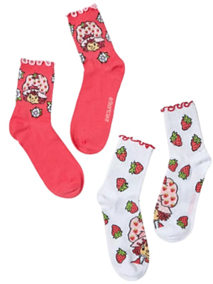STRAWBERRY SHORTCAKE Ladies 2 Pair Of Socks - Novelty Socks for Less