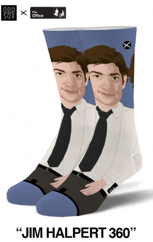 THE OFFICE TV SHOW Men’s JIM HALPERT 360 Socks ODD SOX Brand - Novelty Socks And Slippers