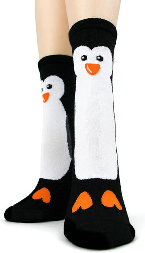 FOOT TRAFFIC Brand Ladies PENGUIN Non-Skid Slipper Socks