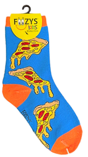 FOOZYS Brand Unisex Kids PEPPERONI PIZZA Socks Ages 5-10 - Novelty Socks And Slippers