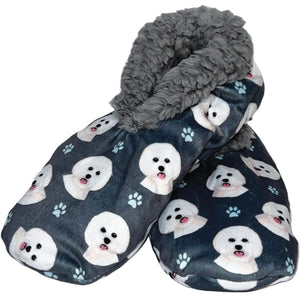 COMFIES BRAND Ladies BICHON FRISE Dog NON-SKID SLIPPERS