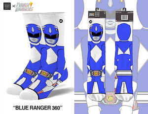 POWER RANGERS Men’s BLUE RANGER 360 Socks ODD SOX Brand - Novelty Socks for Less