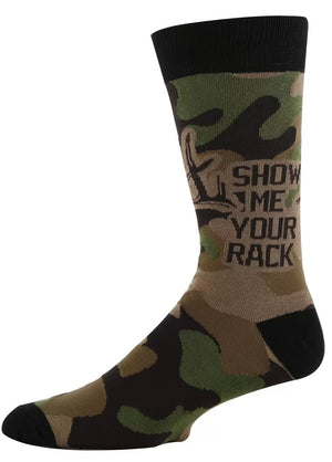 OOOH YEAH Brand Men’s DEER HUNTING Socks ‘SHOW ME YOUR RACK’ - Novelty Socks And Slippers