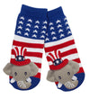 PATRIOTIC ELEPHANT Unisex Toddler Gripper Bottom Socks MESSY MOOSE Brand - Novelty Socks And Slippers