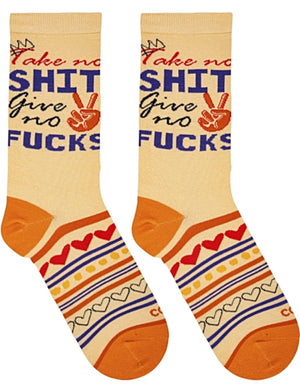 COOL SOCKS Brand Ladies Socks ‘TAKE NO SHIT GIVE NO FUCKS’ - Novelty Socks for Less