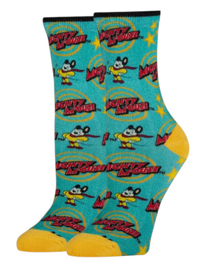 MIGHTY MOUSE Ladies ‘SAVE THE DAY’ Socks - Novelty Socks And Slippers