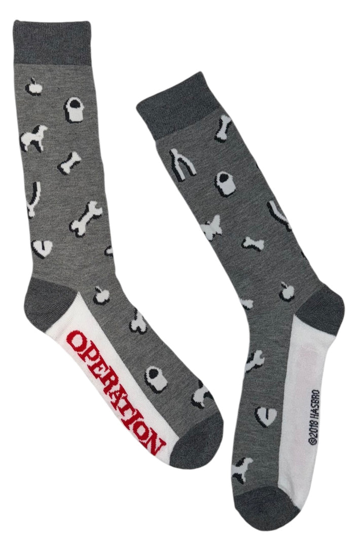 HASBRO THE GAME OF OPERATION Men’s Socks GAME PIECES ALL OVEE