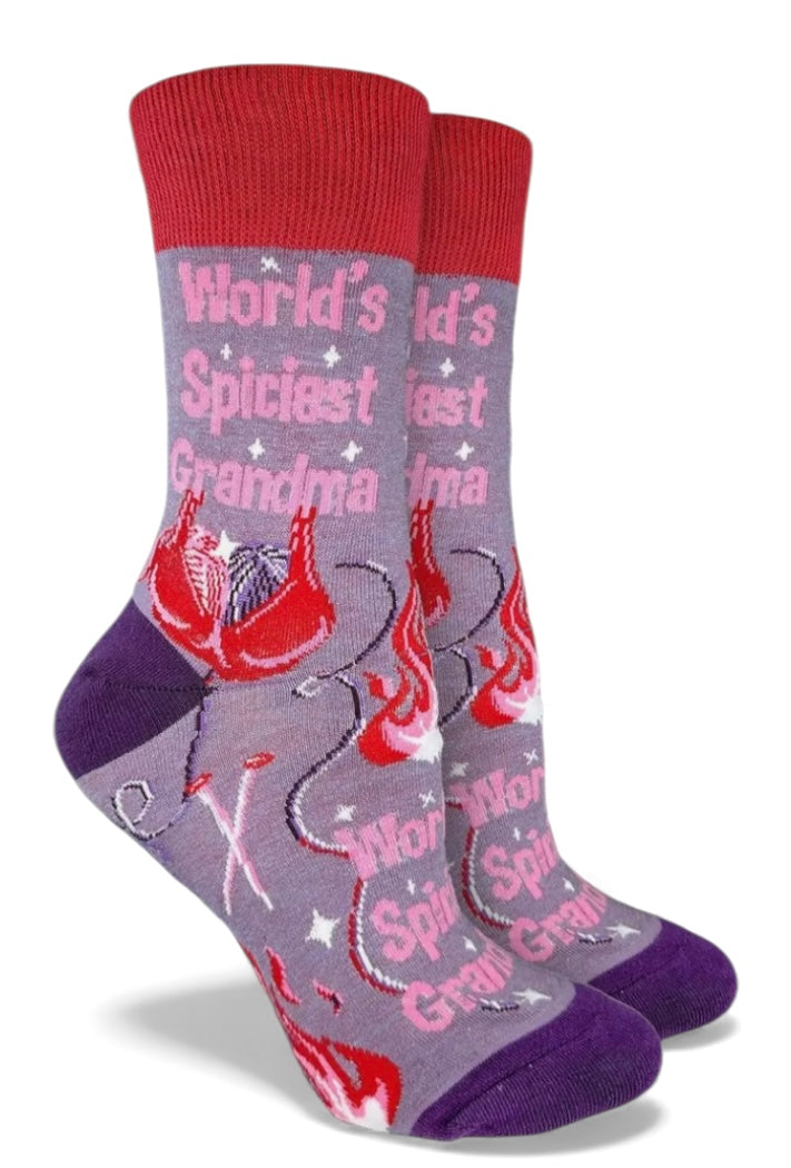 WORLD’S SPICIEST GRANDMA Ladies Socks Good Luck Sock Brand - Novelty Socks And Slippers