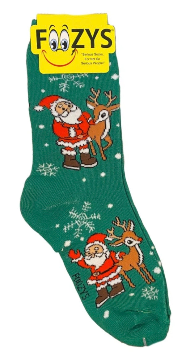 Santa & Reindeer Men’s CHRISTMAS Socks Foozys Brand