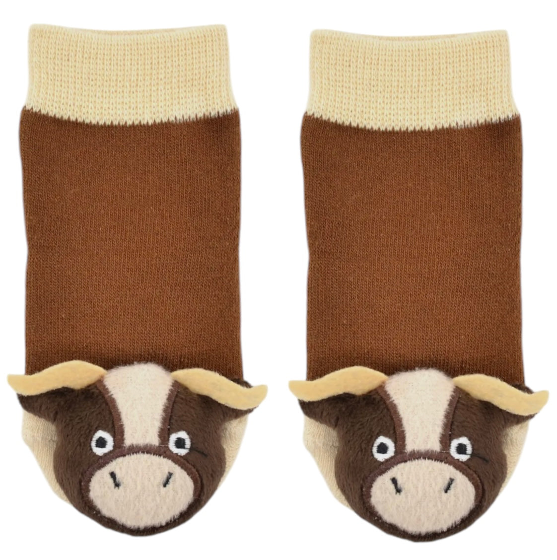 BOOGIE TOES Baby Unisex BABY BULL Rattle Gripper Bottom Socks By PIERO LIVENTI - Novelty Socks And Slippers