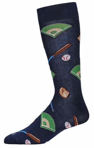 Memoi Brand Men’s BASEBALL Socks BASEBALL BATS, BALLS, GLOVES - Novelty Socks And Slippers