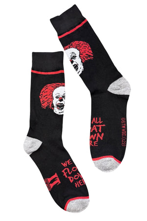 IT The Movie Men’s PENNYWISE HALLOWEEN Socks ‘WE ALL FLOAT DOWN HERE’ - Novelty Socks And Slippers