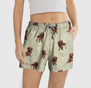 COMFIES LOUNGE PJ SHORTS Ladies DACHSHUND Dog By E&S PETS - Novelty Socks And Slippers