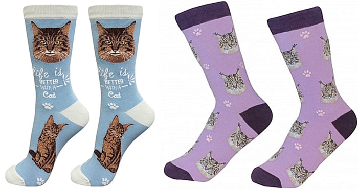 MAINE COON Cat Unisex Socks By E&S Pets CHOOSE SOCK DADDY, LIFE IS BETTER
