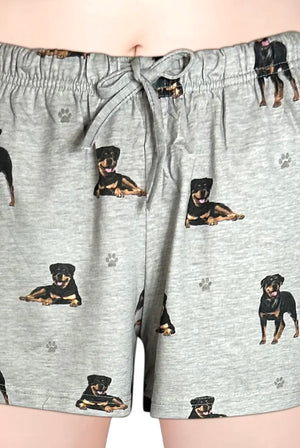 COMFIES LOUNGE PJ SHORTS Ladies ROTTWEILER Dog By E&S PETS - Novelty Socks And Slippers