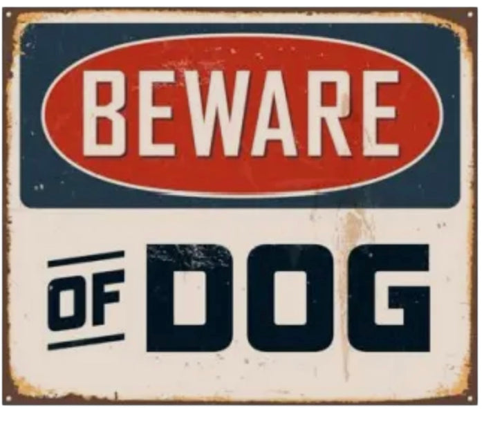 BEWARE OF DOG Vinyl Sticker By E&S Pets