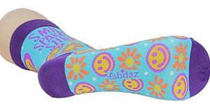 FABDAZ Brand Ladies SMILEY FACE Socks ‘SMILE SPARKLE SHINE’ - Novelty Socks And Slippers