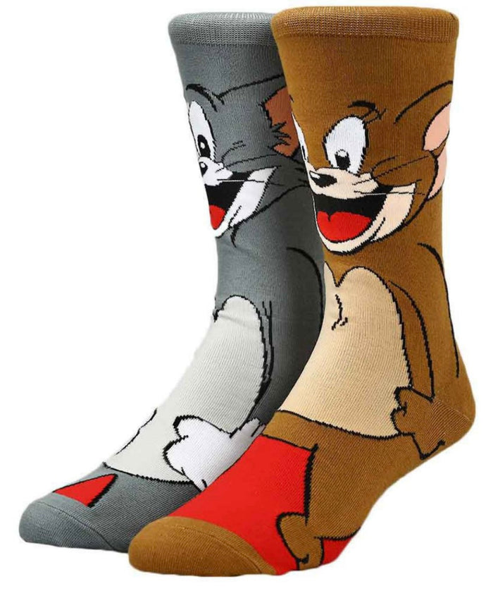 TOM & JERRY Men’s 360 Crew Socks BIOWORLD Brand