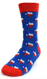 TEXAS Men's PATRIOTIC Socks Parquet Brand (Choose State Or State Flag) - Novelty Socks And Slippers
