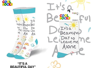 COOL SOCKS Brand Unisex ‘IT’S A BEAUTIFUL DAY TO LEAVE ME ALONE’ Socks - Novelty Socks for Less