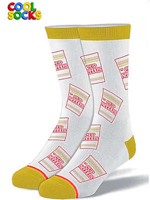 COOL SOCKS Brand Men’s CUP OF NOODLES Socks RAMEN NOODLES - Novelty Socks for Less