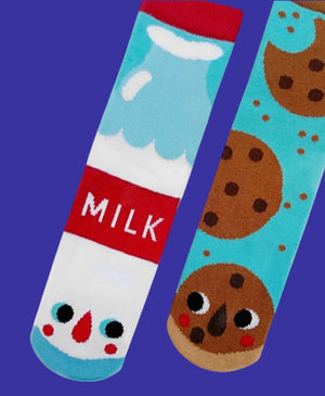 MILK & COOKIES UNISEX TODDLER & TWEEN Mismatched Socks PALS Socks Brand(CHOOSE SIZE) - Novelty Socks And Slippers