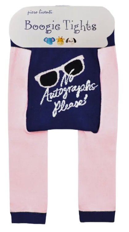 BOOGIE TIGHTS Unisex Baby ‘NO AUTOGRAPHS PLEASE’ By Piero Liventi (CHOOSE SIZE) - Novelty Socks And Slippers