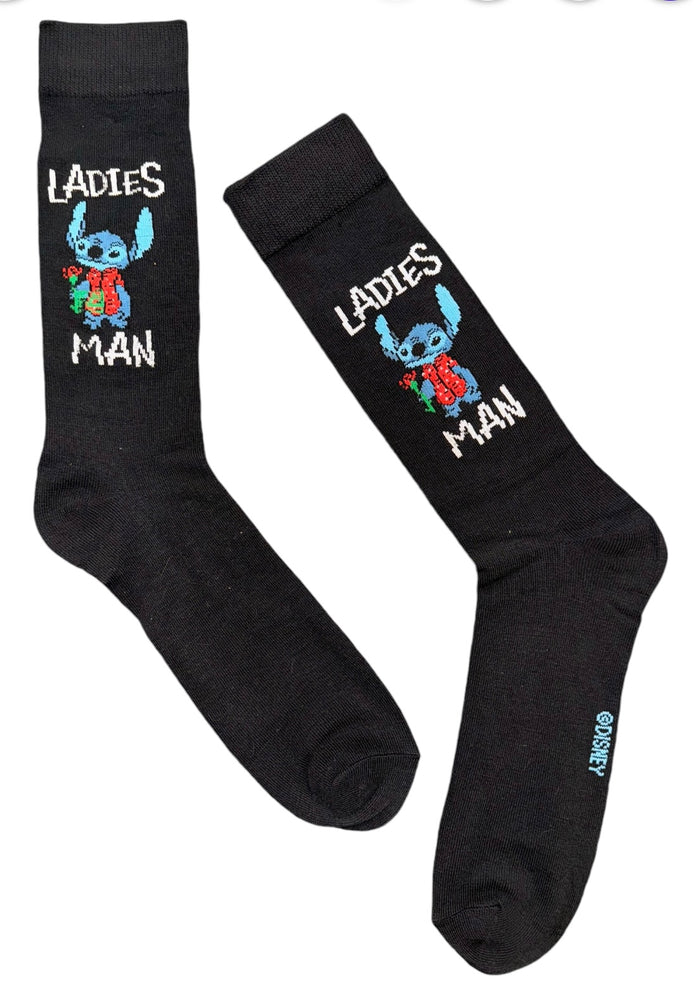 DISNEY LILO & STITCH Men’s VALENTINE’S DAY Socks ‘LADIES MAN’