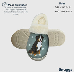 SNUGGS Memory Foam BERNESE MOUNTAIN Dog Non Slip Slippers By E&S Pets (Choose Size)