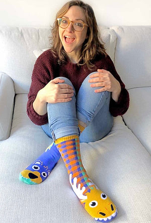 PALS SOCKS Brand Unisex Toddler-Adult MOOSE & BEAR Gripper Bottom Socks (CHOOSE SIZE) - Novelty Socks And Slippers