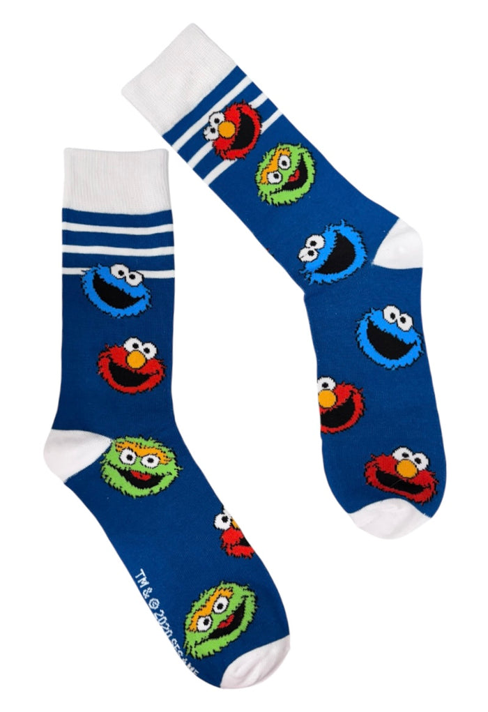 SESAME STREET Men’s Socks OSCAR THE GROUCH, ELMO, COOKIE MONSTER Bioworld Brand