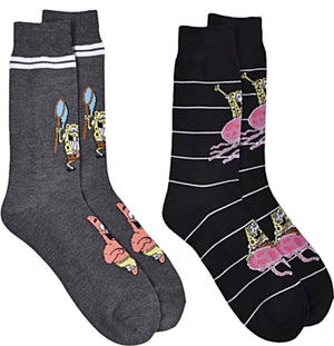 SPONGEBOB SQUAREPANTS Men’s 2 Pair of Socks With JELLYFISH - Novelty Socks for Less