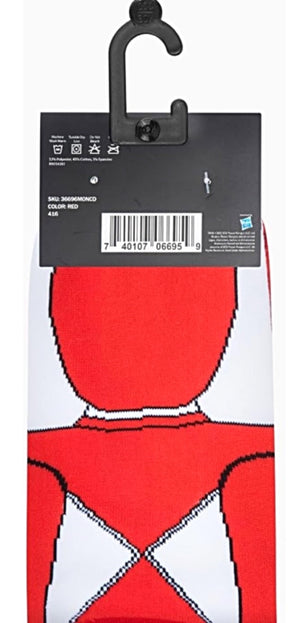 POWER RANGERS Men’s RED RANGER 360 Socks ODD SOX Brand - Novelty Socks for Less