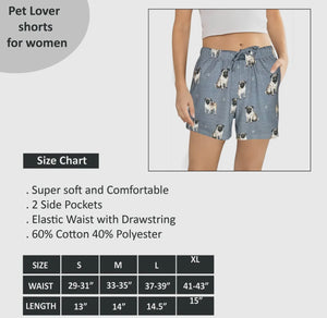 COMFIES LOUNGE PJ SHORTS Ladies PUG DOG By E&S PETS - Novelty Socks And Slippers