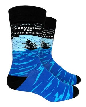 SURVIVING THE SHIT STORM Men’s Socks GROOVY THINGS Brand - Novelty Socks And Slippers
