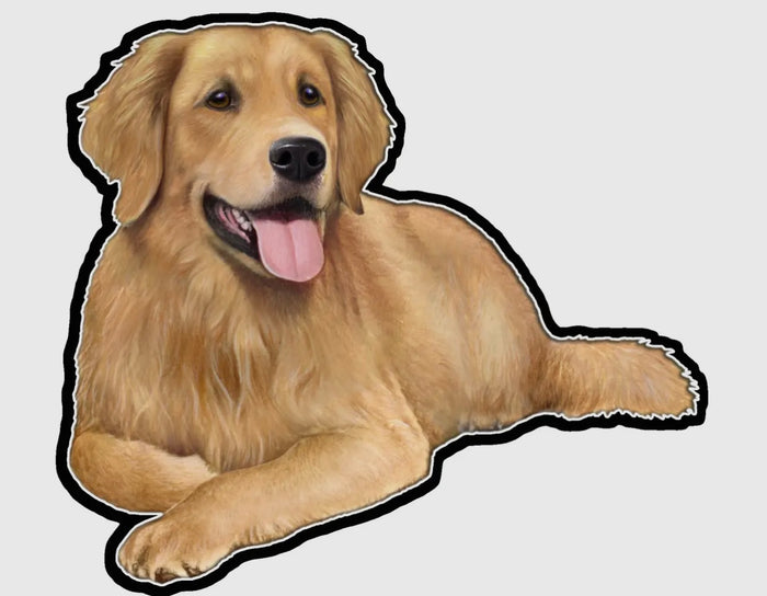 GOLDEN RETRIEVER Dog Vinyl Sticker By E&S Pets