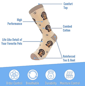 BLACK DACHSHUND Dog Unisex Socks By E&S Pets CHOOSE SOCK DADDY, HAPPY TAILS, LIFE IS BETTER - Novelty Socks for Less