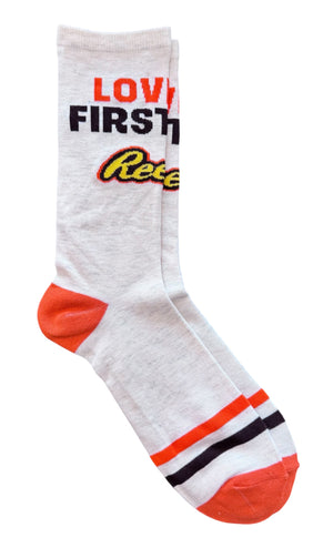 REESE’S PEANUT BUTTER CUPS Men’s Socks ‘LOVE AT FIRST BITE’ - Novelty Socks And Slippers